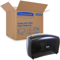 Kimberly-Clark Professional Toilet Paper Dispenser, Scott Essential, Black, Jumbo Core, 2 Rolls