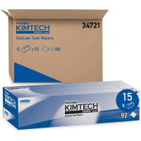 Kimberly-Clark Professional Dry Wipe, KIMTECH SCIENCE KIMWIPES, 14 3/4" x 16 1/2", 92 per PK, White, 15/C