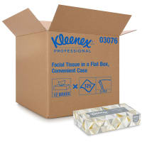 Kimberly-Clark Professional Kleenex Facial Tissue, Flat Box, Signal Sheets, White, 125 Sheets per Box, 12/CT