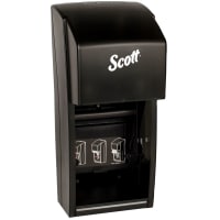 Kimberly-Clark Professional Toilet Paper Dispenser, Scott Essential, Black, Standard Core, 2 Rolls Capacity