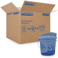 Kimberly-Clark Professional Bucket Dispenser, Kimtech, Center Pull Roll, 275 Wipes, Plastic, Blue, 2/PK