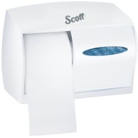 Kimberly-Clark Professional Coreless Double Roll Toilet Paper Dispenser, Scott Essential, 2 Rolls, White