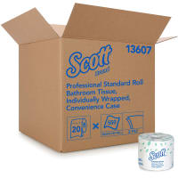 Kimberly-Clark Professional Scott Essential Standard Roll Toilet Paper, 2 Ply, White, 20/CT