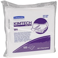 Kimberly-Clark Professional Dry Wipe, KIMTECH PURE W4, 12 in x 12 in, Number of Sheets 100, White, 5/CT