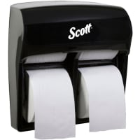 Kimberly-Clark Professional Toilet Paper Dispenser, Scott Pro, Black, 4 Rolls