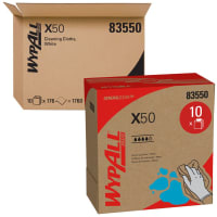 Kimberly-Clark Professional WypAll General Clean X50 Cleaning Cloths, Pop-Up Box, WT, 10 Boxes, 176 Sheets