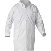 Kimberly-Clark Professional Liquid and Particle Protection Lab Coats with Pocket, Large, White, 30/BX