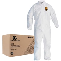 Kimberly-Clark Professional Coveralls, Elastic Wrists/Ankles, X-Large, White, 25 per BX