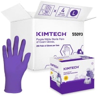 Kimberly-Clark Professional Nitrile Exam Gloves, Sterile, Purple, Kimberly-Clark, Large, 50 per BX, 4/CT