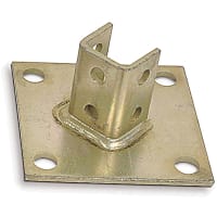 Kindorf by ABB Post Base Connector, 6" Sq, 3"L x 1.75"W, Steel w/ .75" on 1.5" Centers