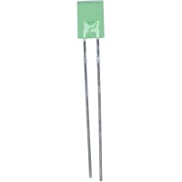 Kingbright LED Rectangle 2x5mm Wire Leads 2.4V Forward Voltage 5Mcd Diffused Green