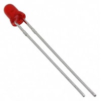 Kingbright LEDs T-1 3 mm Diameter Wire Leads Through Hole 25 mcd 2.3 V Diffused Red