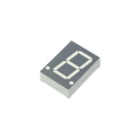 Kingbright Display, 1-Digit LED, Red, 0.8 in., PCB, Standard Gray Face, White Segment