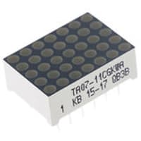 Kingbright TA07-11CGKWA Dot Matrix LED Display, CA 7 x 5 Dot Matrix Green 38 mcd 17.6mm