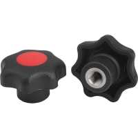 KIPP STAR GRIP 1/4-20X20, D1=25, FORM:L, THERMOPLASTIC, STEEL, CAP:BLK