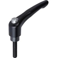 KIPP Adjustable Handle, 16 Teeth, Base Diam 13 mm, Size 1, Color Black, K0122 Series