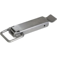 KIPP LATCH W. DRAW BAIL, FORM:A, STAINLESS STEEL BRIGHT, F1=2000, FAST. HOLES COVERE