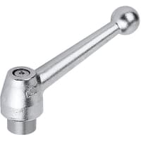 KIPP Adjustable Ratchet Handle, Base Diam 28 mm, Handle Lng 107 mm, K0121 Series