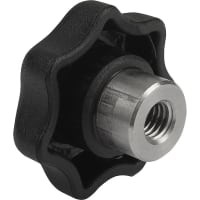 KIPP STAR GRIP W/PROTRUDING BUSHING D=3/8-16, D1=50, H=32, FORM:K W/ TAPPED BUSH