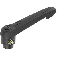 KIPP ADJUSTABLE HANDLE SIZE:3, 3/8-16, PLASTIC BLACK RAL7021, COMP:STEEL