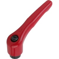 KIPP Adjustable Handle, Ruby Red, Base Diam 13 mm, Handle Lng 37 mm, K0122 Series