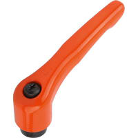 KIPP Adjustable Handle, Orange, Base Diam 18.5 mm, Handle Lng 74.5 mm, K0122 Series