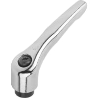 KIPP Adjustable Handle, Silver, Base Diam 13 mm, Handle Lng 37 mm, K0122 Series