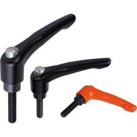 KIPP ADJUSTABLE HANDLE W/ PROTECTIVE CAP SIZE:2 1/4-20X45, ZINC BLK SATIN PWDR