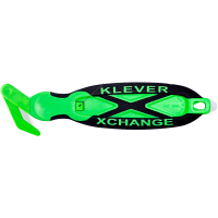 Klever Innovations Kleen Xchange Antimicrobial Green, Wide (35) head, Recessed Blade box cutter