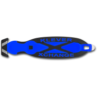 Klever Innovations Klever Xchange Blue, Narrow (20) head, Recessed Blade, Box Cutter