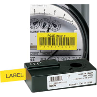 Kroy, Inc. Label Tape Cartridge, Black on Yellow, Vinyl, 1" x 40 Ft, K Series