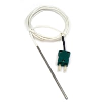 Lascar Electronics Temperature Probe, Mini-Thermocouple, K-Type, Stainless Steel, 1.5m, Green Plug