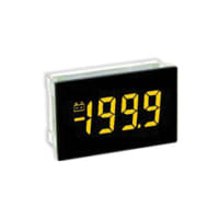 Lascar Electronics Voltmeter, Black LCD/Yellow LED Backlight, 3.5 Digit, 200mV, SIL Conn, Panel Mnt