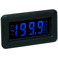 Lascar Electronics Voltmeter; 3.5-Digit LCD; Blue Backlighting; 200mVDC; w/Auto Zero & Autopolarity