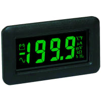 Lascar Electronics Voltmeter; 3.5-Digit LCD; Green Backlight; 200mVDC; w/Auto Zero & Autopolarity