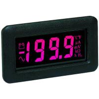 Lascar Electronics Voltmeter; 3.5-Digit LCD; Magenta Backlight; 200mVDC; w/Auto Zero & Autopolarity