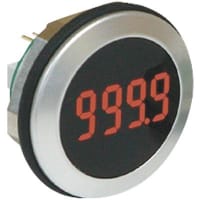 Lascar Electronics Panel Meter, Data Display, Elec, LED, Cut-Out 1.28"Dia., 4 Dig, 0.31" DigH