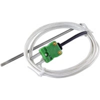 Lascar Electronics K-Type Temperature Probe, 100mm Stainless Steel Probe on 1.5m Cable, Green Plug