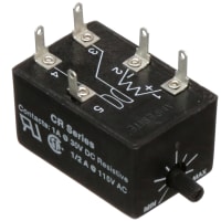 Amperite Relay, SSR, Timing, Off Delay, SPST-NO, Ctrl-V 12DC, Pnl-Mnt, Screw, 1 to 120sec.