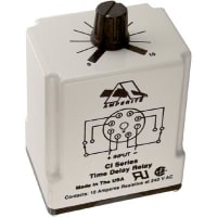 Amperite Relay SS Analog Single Shot-Interval DPDT 10A 24V AC .1-60 sec. Knob