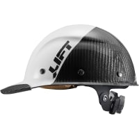 Lift Safety Carbon Fiber Cap Brim 50-50 Hard Hat (White/Black) DAX