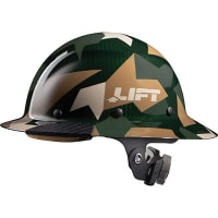 Lift Safety Carbon Fiber Hard Hat (Jungle Camo Gloss) - Full Brim DAX