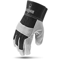 Lift Safety Glove with Black Dorsal - MED 24PC SPLIT LEATHER