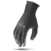 Lift Safety Black 13g Polyester Knit Glove MED 24PC CRINKLE LATEX PALM