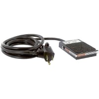 Linemaster Foot, Switch, SPDT-NO, Treadlite II, Metal, Blk, Single Pedal, Mom, 10A, 30VAC, 6 FT Cord