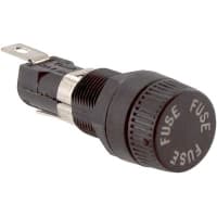 Littelfuse Fuseholder, 3AG/AB, High Profile, Finger Grip Knob, 3/16" Solder/QC, 20A, 250V