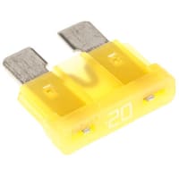 Littelfuse Fuse, ATOF, Automotive, 20A, 32V, Nylon w/Tin-Plated Blade Terminals, Yellow