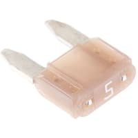 Littelfuse Fuse, Mini Automotive, 5A, 32VDC, Orange Plastic Body, Blade Terminals