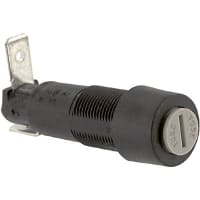 Littelfuse Fuseholder, 3AG, High Profile, Screwdriver Knob, 1/4" R/A DIN QC, 20A, 250V