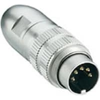 Lumberg Connector circular din male locking plug w/shielding 5 contact ip68 watertight